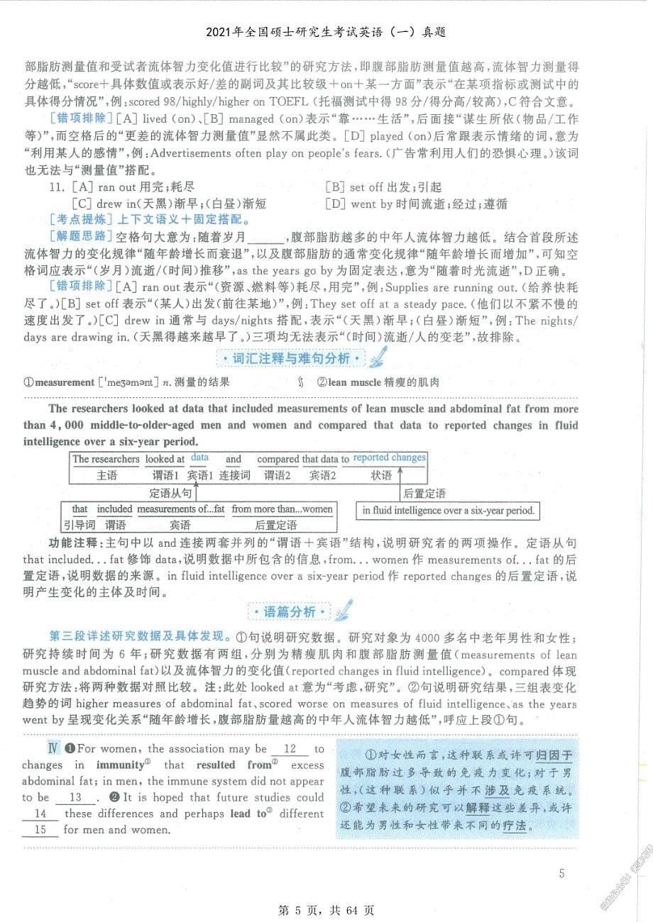 2021年全国硕士研究生考试英语（一）真题解析_第5页