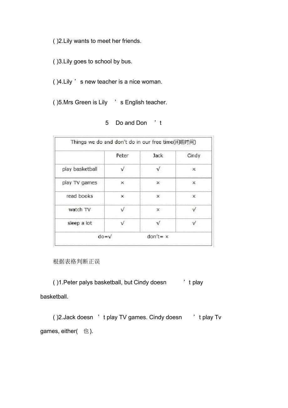 （可编）小学四年级英语阅读理解及解答_第5页