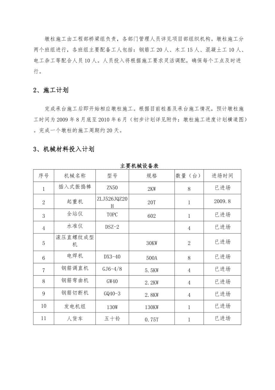 主桥花瓶墩的工程施工组织设计方案设计说明_第5页