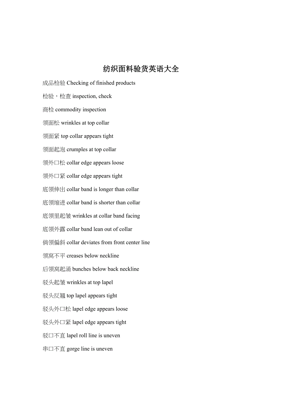 纺织面料验货英语大全(共21页)_第1页