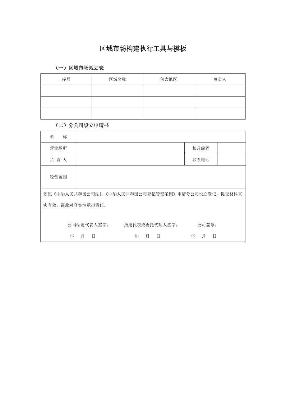 区域市场构建执行工具与模板_第1页