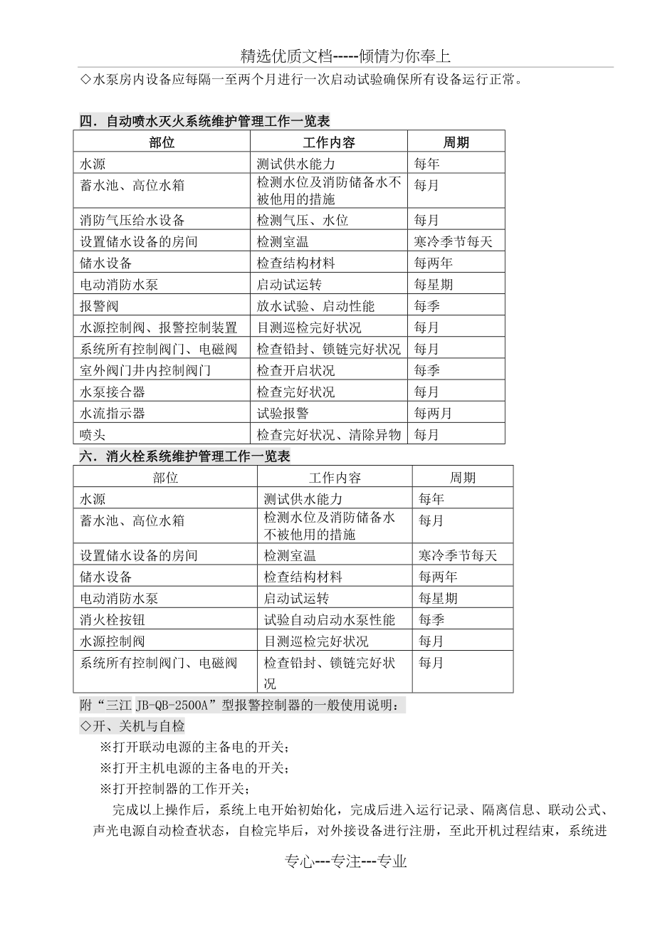 消防控制系统维护保养及管理制度(共4页)_第3页