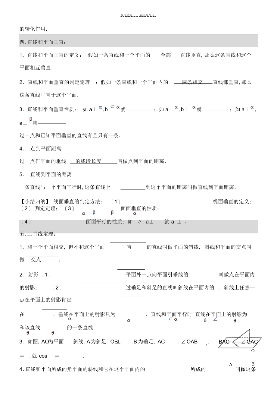 2022年2022年高考数学立体几何部分知识点归纳_第4页