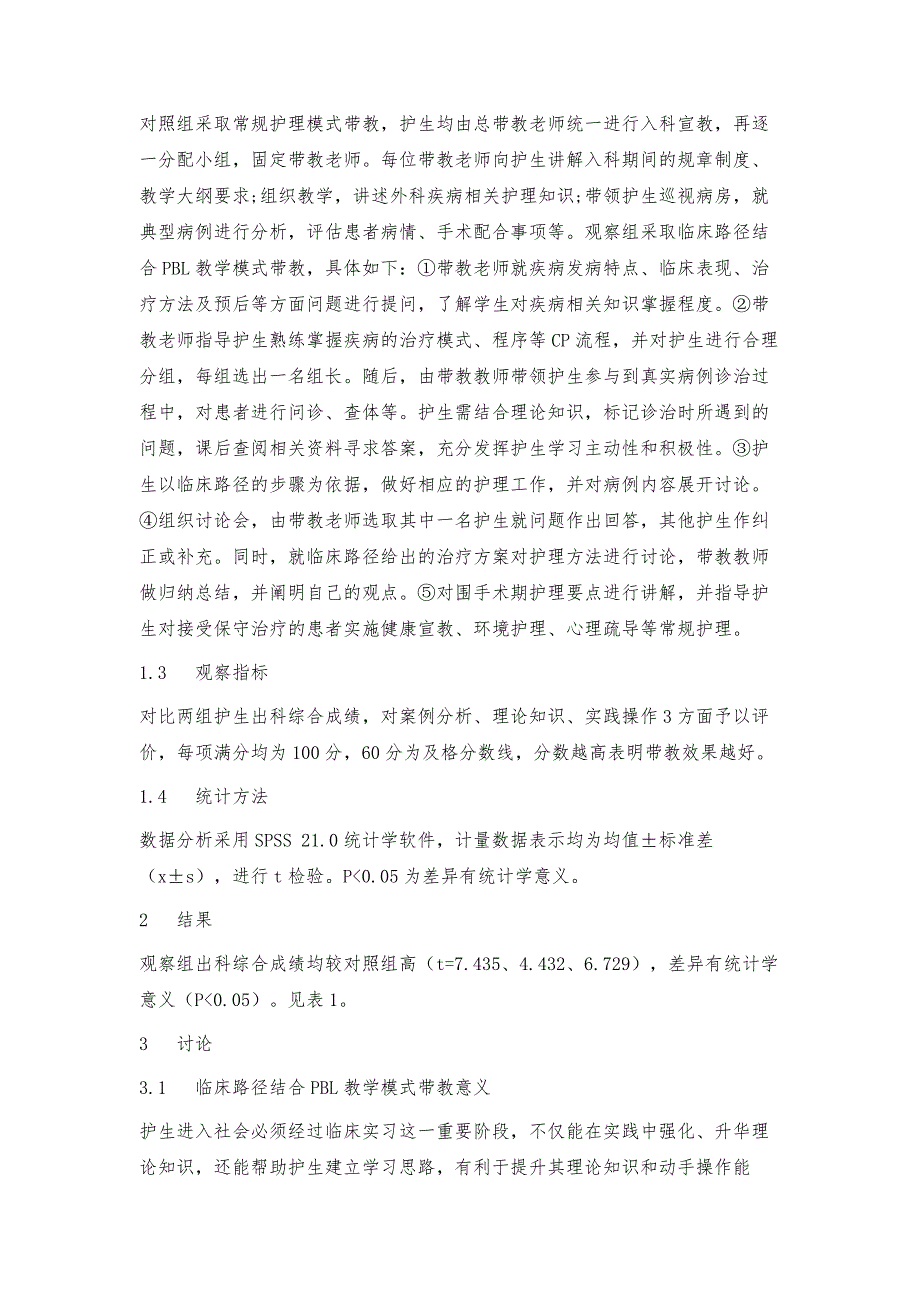 临床路径结合PBL教学模式在外科护理带教中的应用效果_第3页