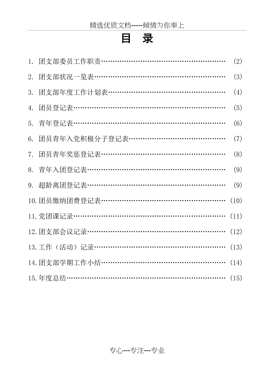 团支部工作记录本模板(共17页)_第2页