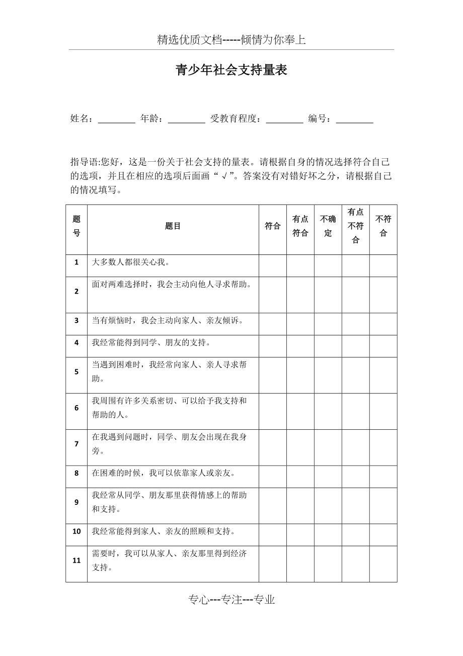 青少年社会支持量表(共3页)_第1页