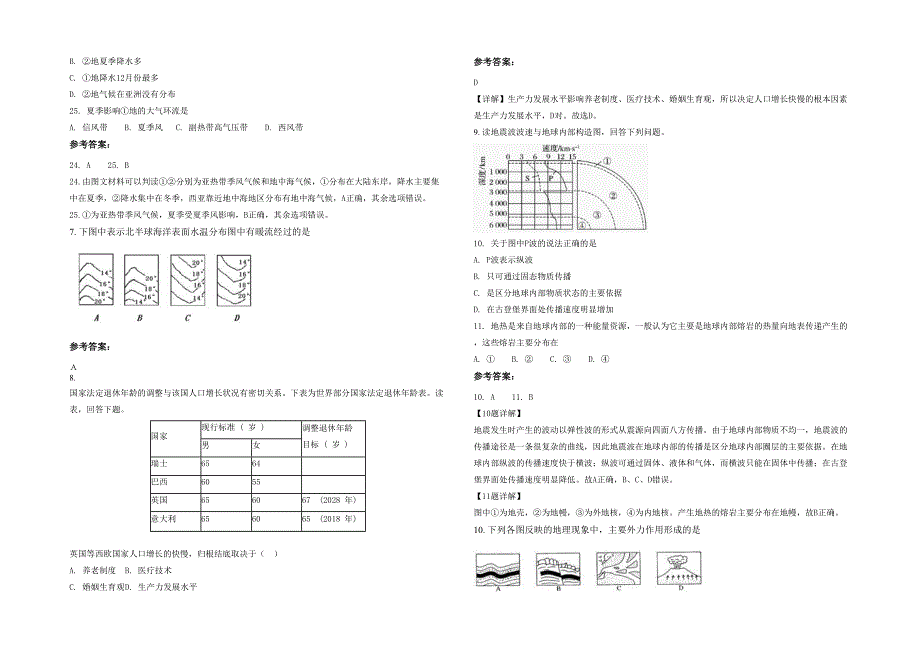 2021年山西省太原市杨房中学高一地理期末试题含解析_第2页