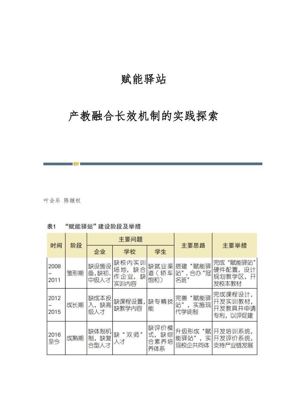 赋能驿站：产教融合长效机制的实践探索_第1页