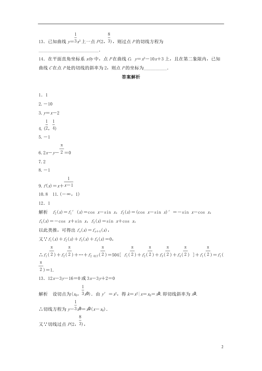 江苏专用2021版高考数学专题3导数及其应用17导数的概念及运算文_第2页