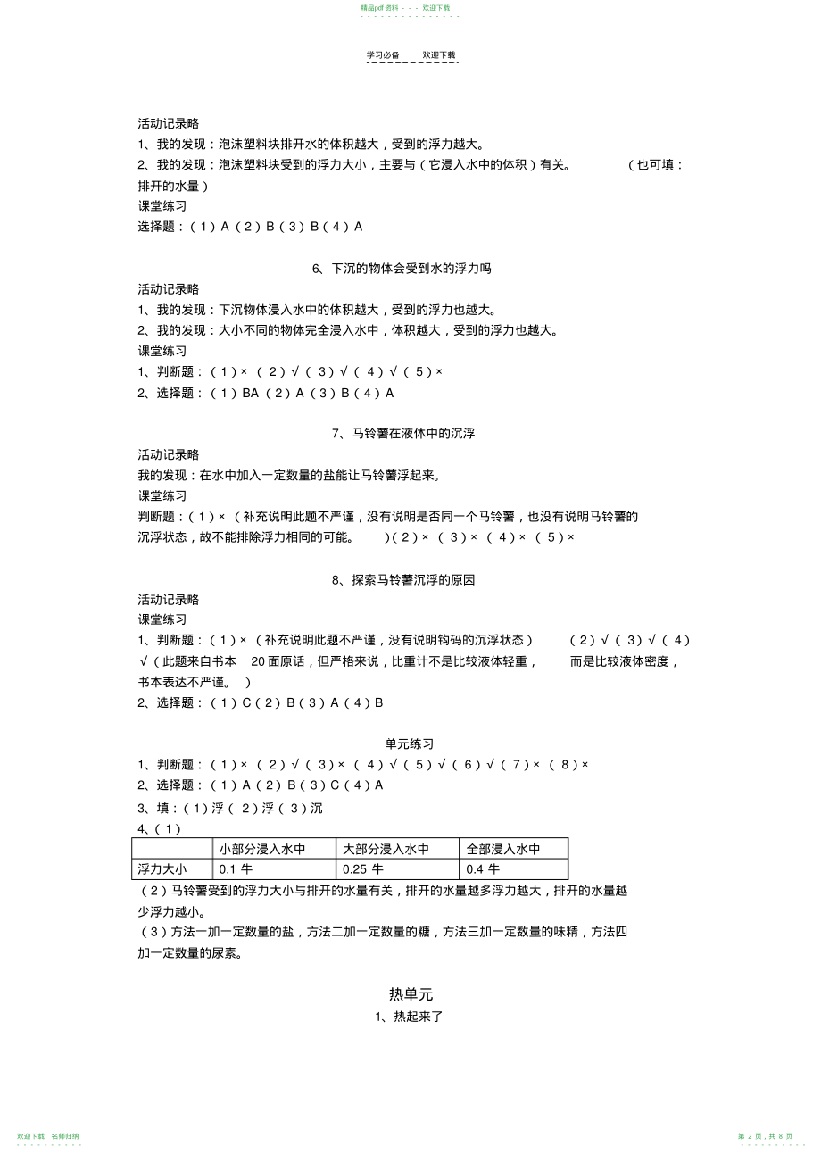 五年级下册科学课堂作业本答案_第2页