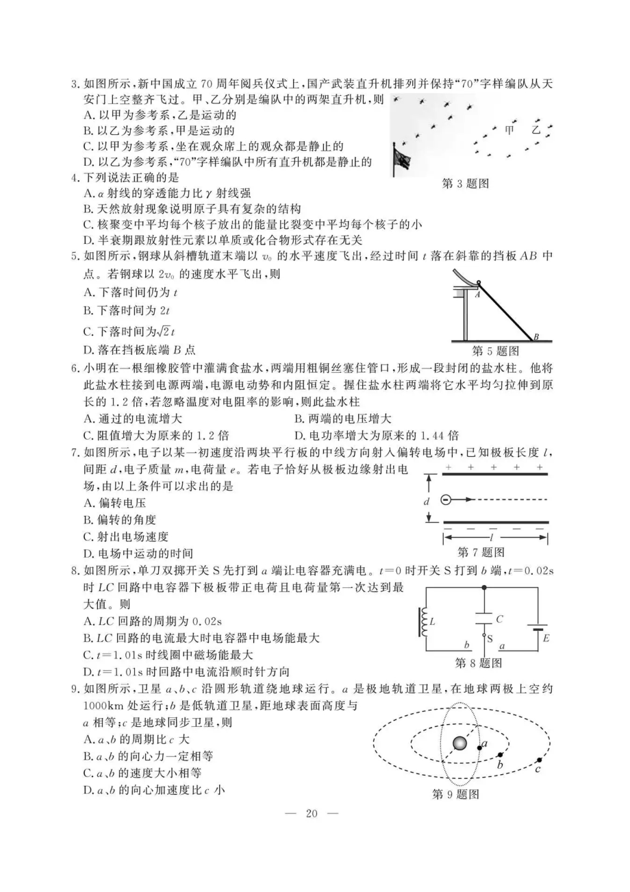 2020年1月浙江省选考物理_第2页