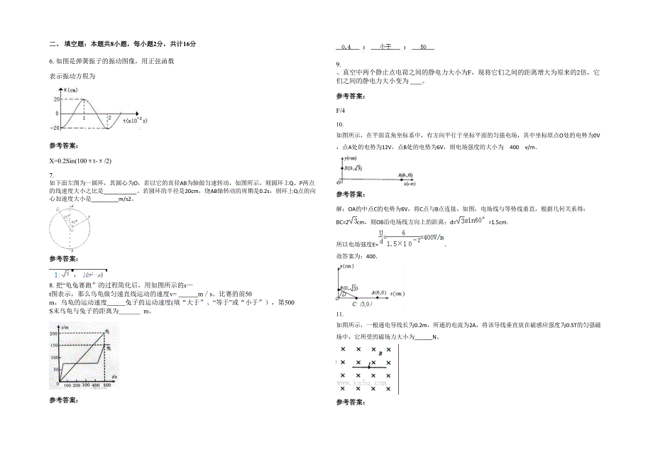 湖南省娄底市长沙铁路总公司铁路中学2020年高二物理期末试卷含解析_第2页