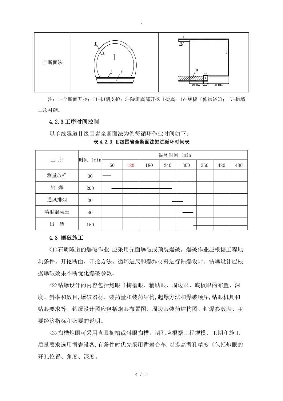 铁路隧道全断面开挖施工作业指导书模板_第5页