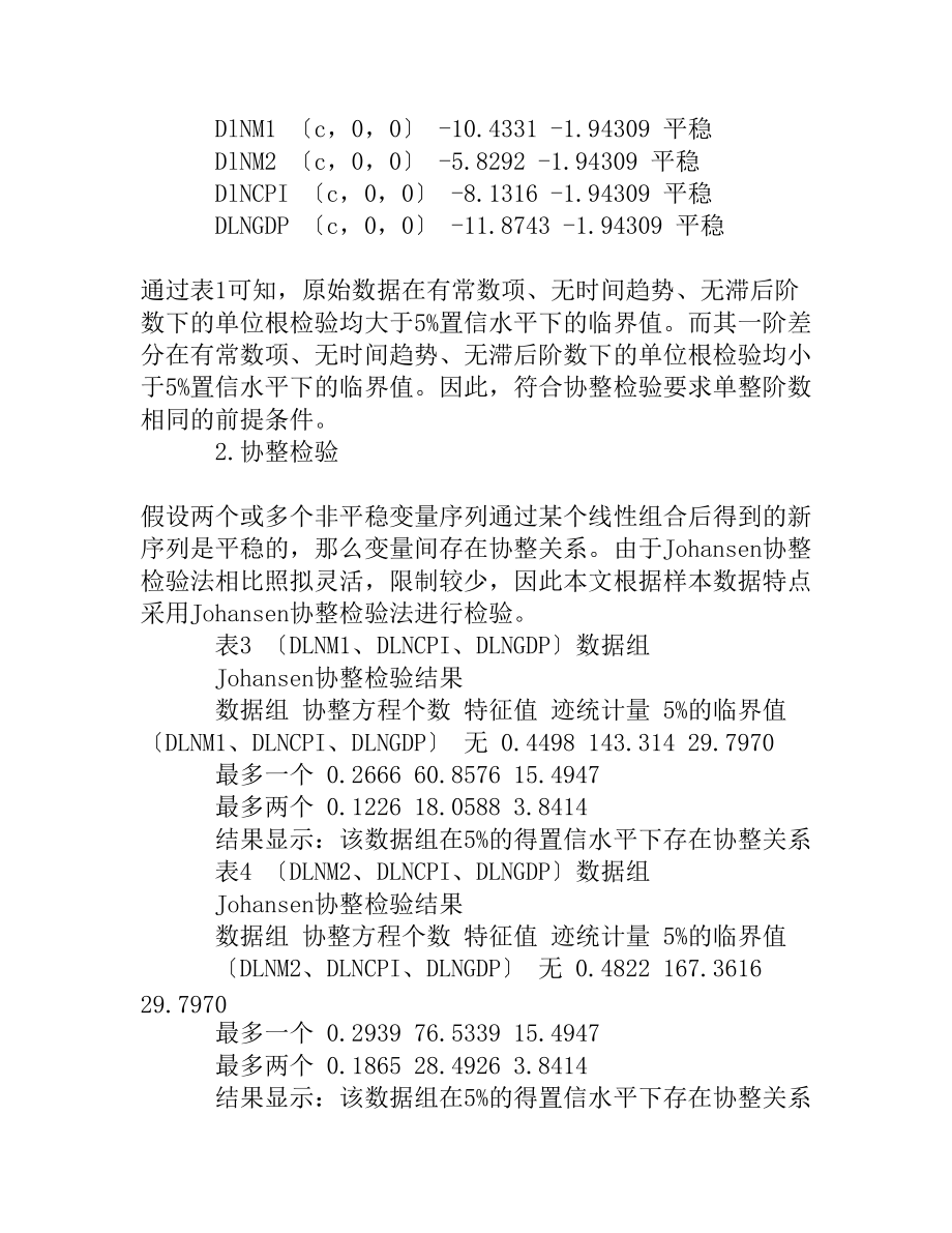 我国货币供应量与经济总量、物价水平关系的研究_第4页