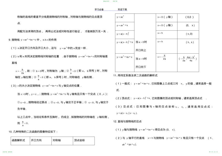 人教版九年级数学上册一二单元知识点总结_第4页