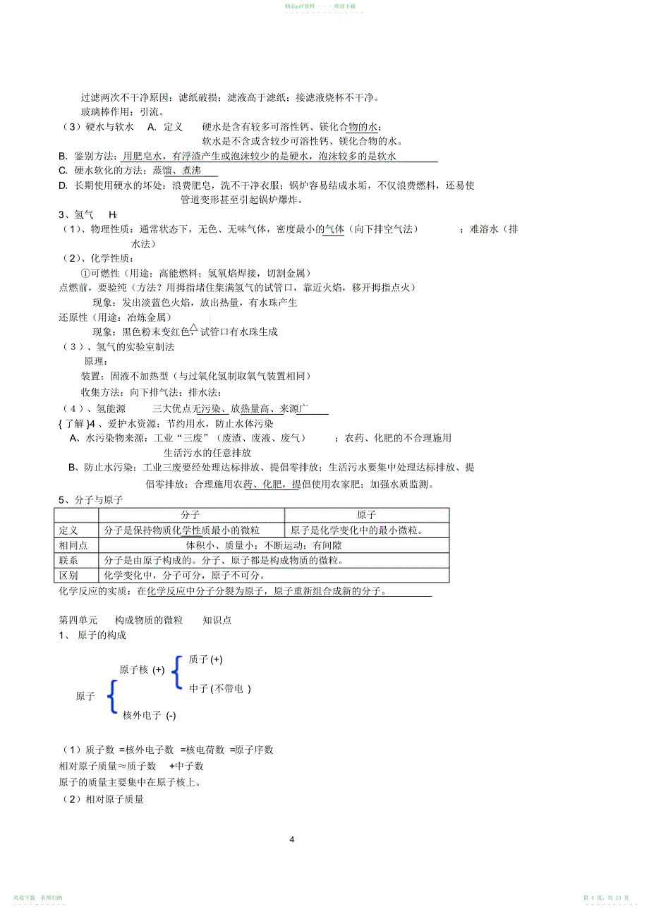 完整word版,九年级化学上册知识点总结,推荐文档_第4页