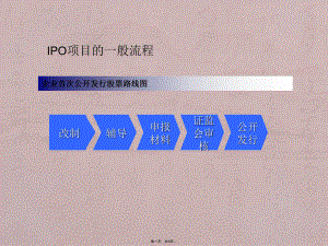 IPO项目流程及申报材料的制作