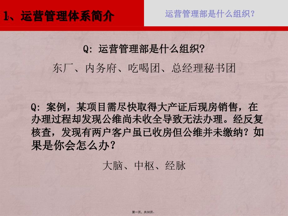 (非常好)房地产运营管理心得分享_第1页