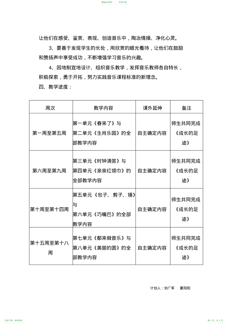 小学二年级下册音乐教学计划_第4页