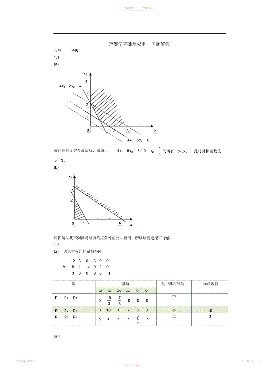 运筹学基础及应用第四版胡运权主编课后练习答案【精】_第1页