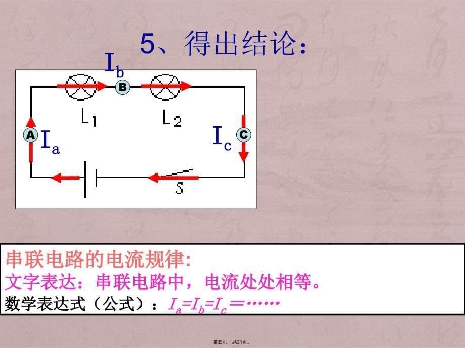 人教版九年级物理课件-串、并联电路中电流的规律_第5页