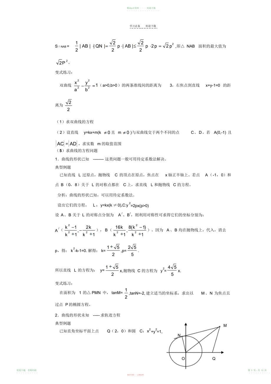 高考专题解析几何常规题型及方法_第5页