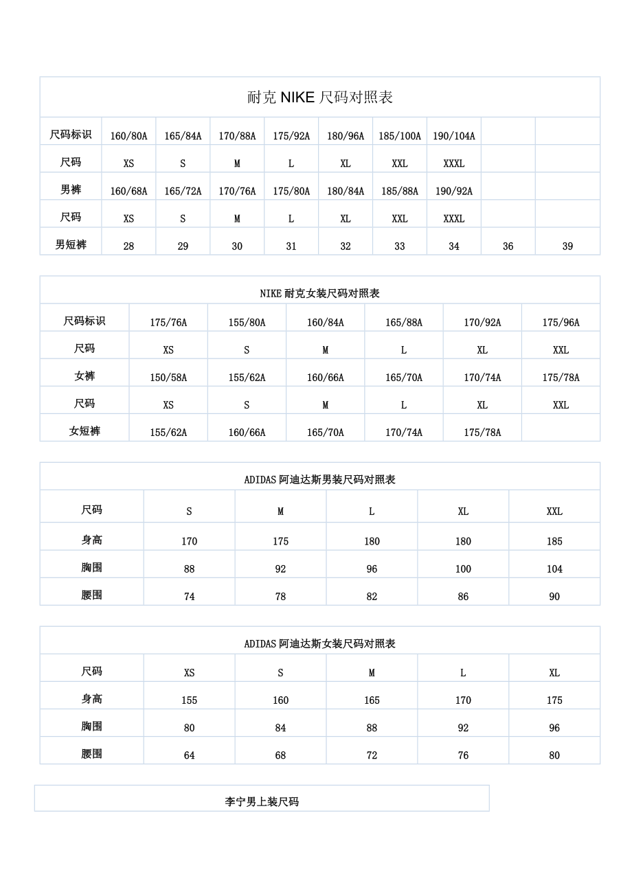 耐克NIKE尺码对照表 (2)_第1页