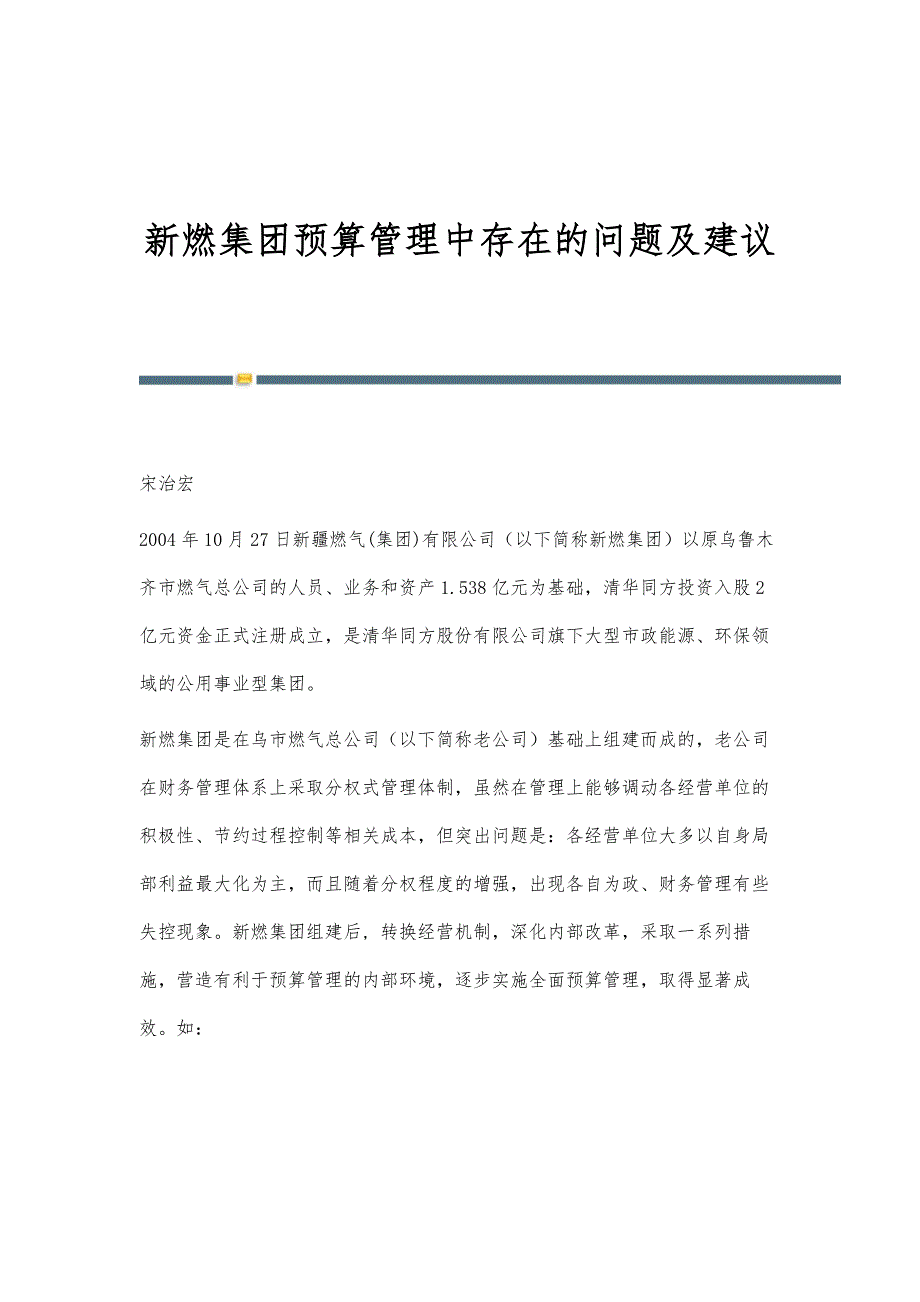 新燃集团预算管理中存在的问题及建议_第1页