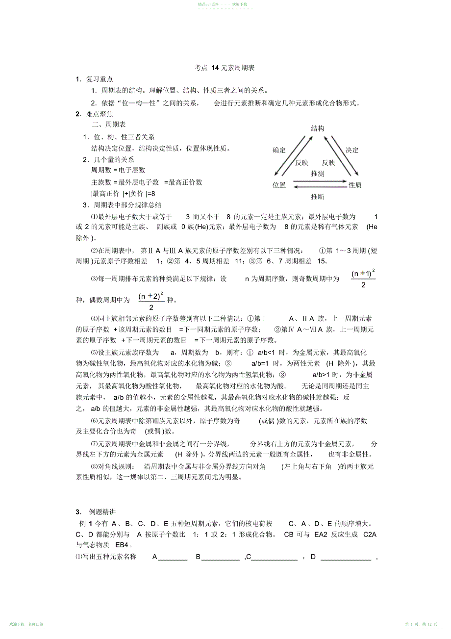 高考化学考点名师精讲元素周期表(20211118113049)_第1页