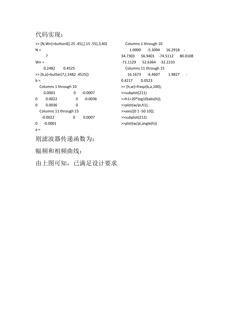 设计巴特沃斯数字带通滤波器 (2)_第2页