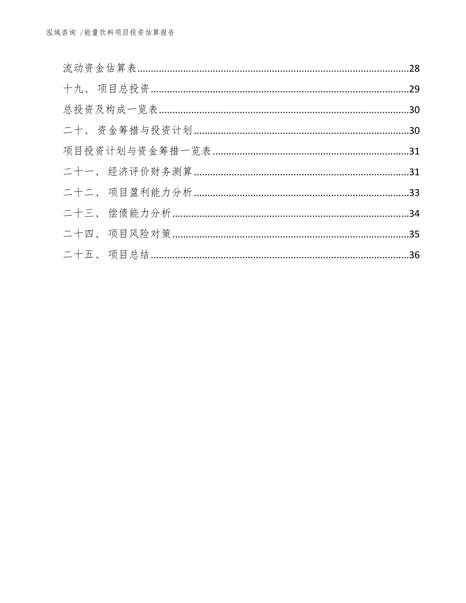 能量饮料项目投资估算报告（模板范本）_第3页