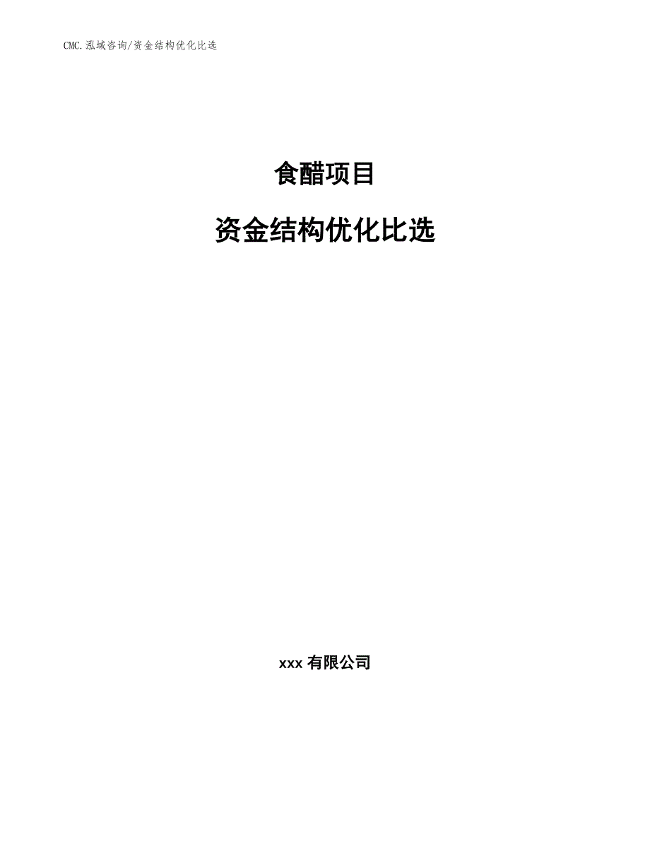 食醋项目资金结构优化比选（模板）_第1页