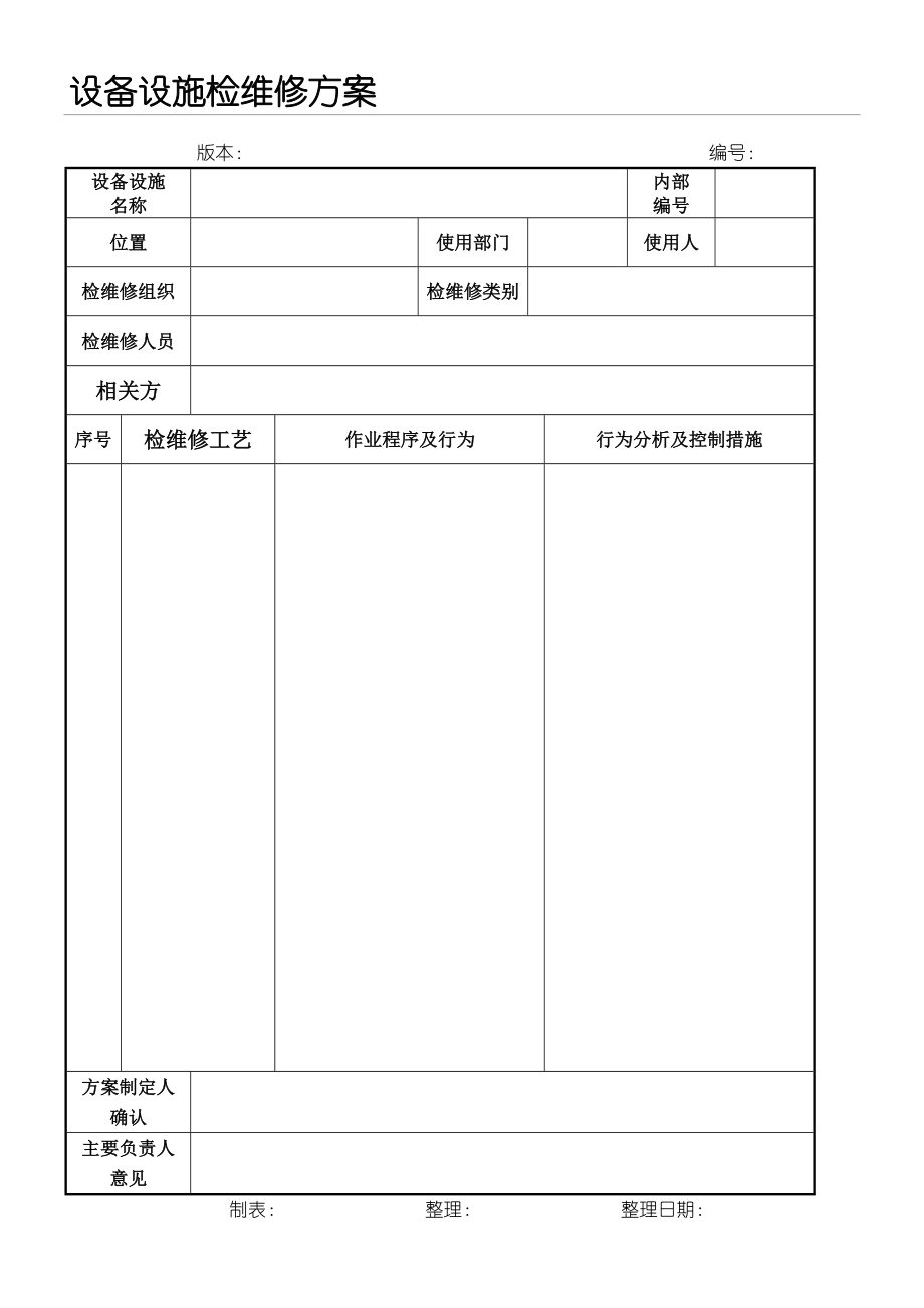 设备设施检维修方法(模板)_第1页