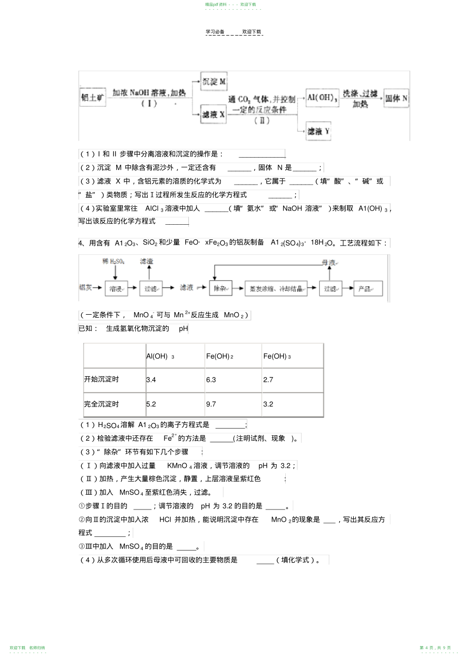 高考化学专题化学工业工艺流程_第4页