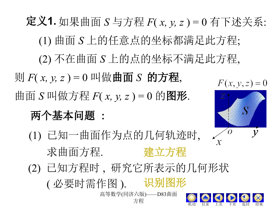 高等数学(同济六版)——D83曲面方程课件_第3页