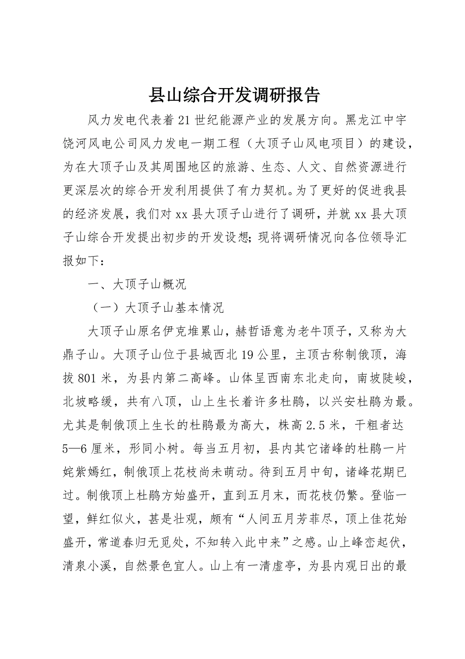 县山综合开发调研报告_第1页
