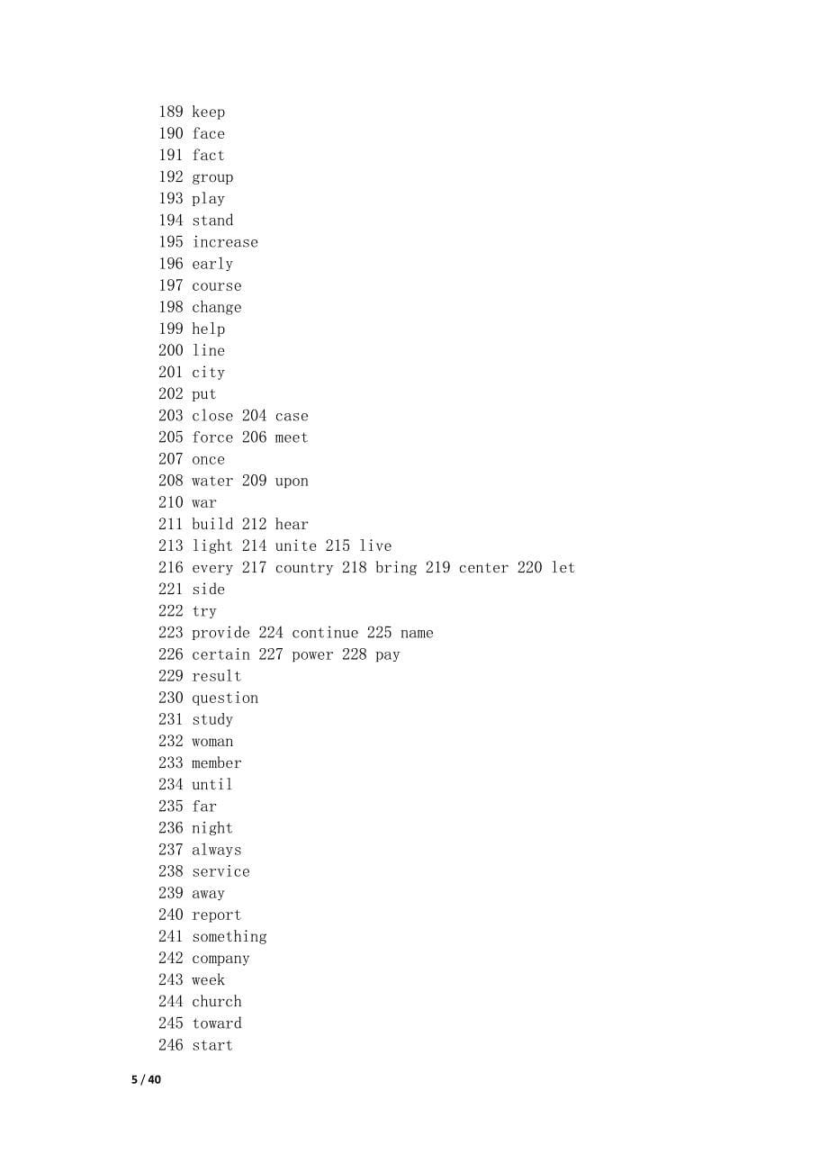 英语常用单词2000个使用频率列表(标准原版)_第5页
