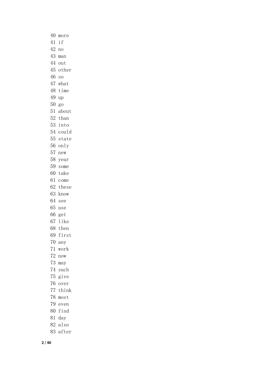 高中英语常用单词使用频率列表[2000个]_第2页