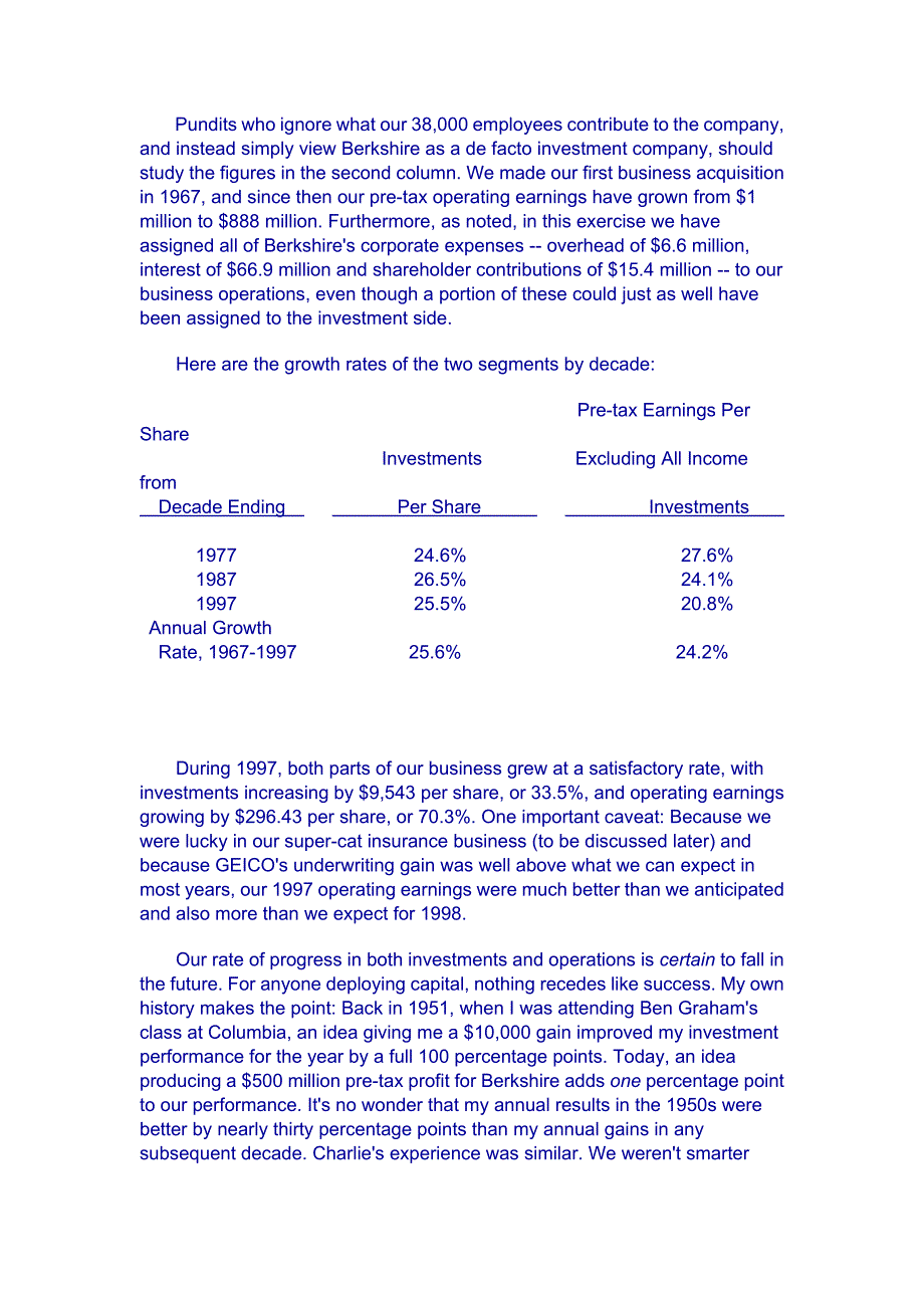 巴菲特致股东的信1997_第3页