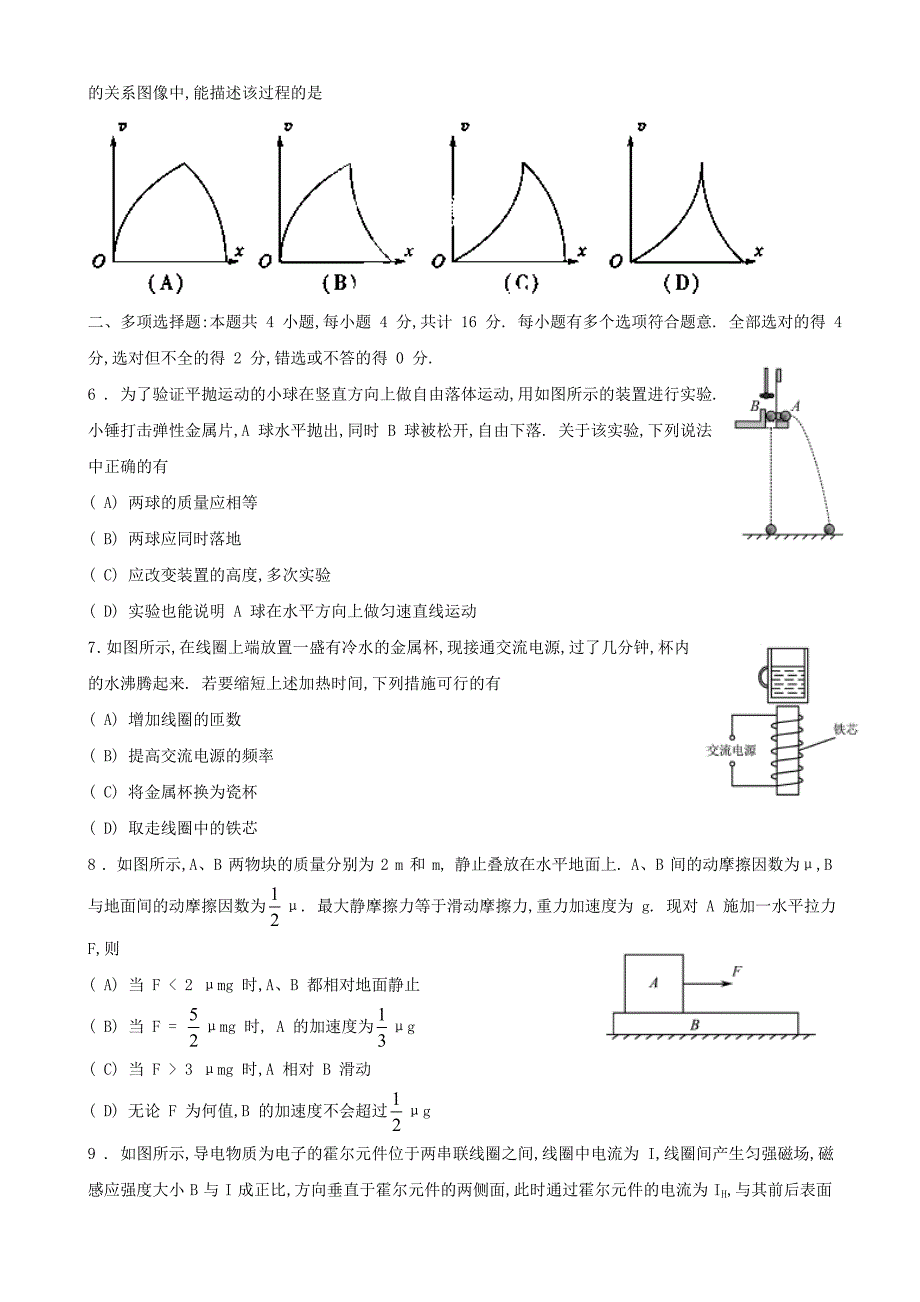 2014年江苏高考物理真题及答案_第2页