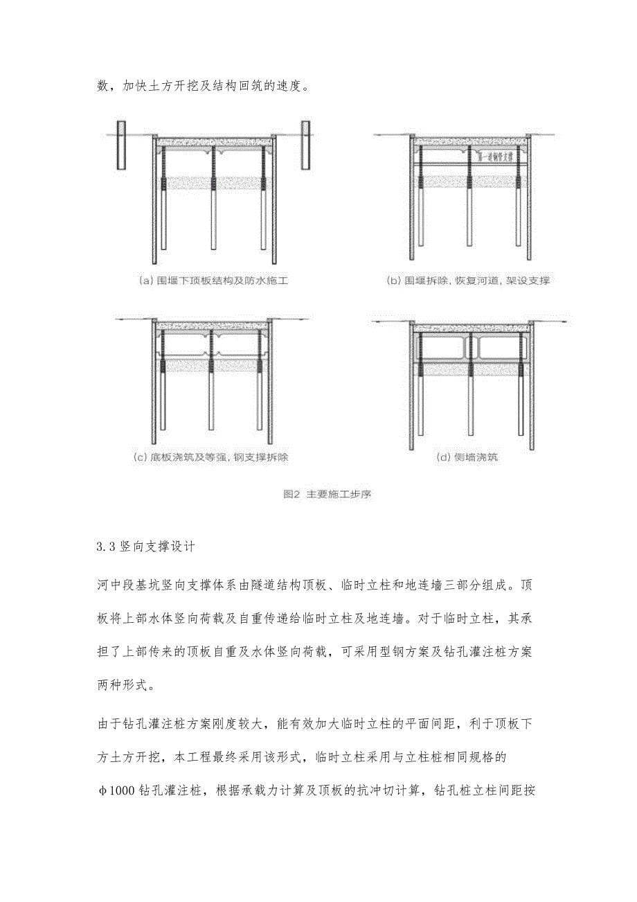 纵向倒边盖挖半逆作工法在明挖穿河隧道中的应用_第5页