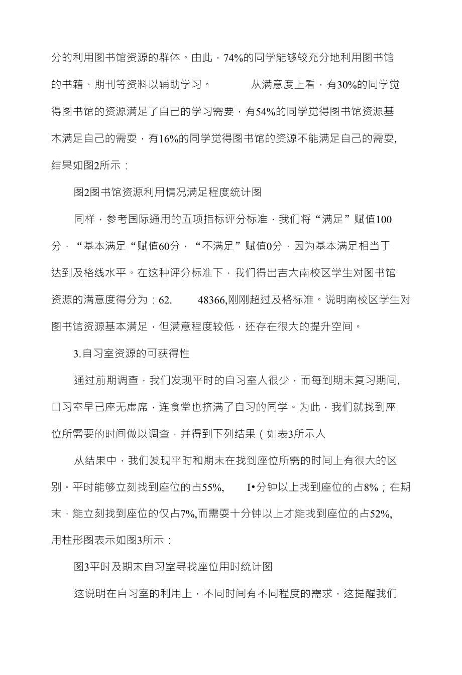 学生对高校教育资源利用情况满意程度的抽样调查_第5页