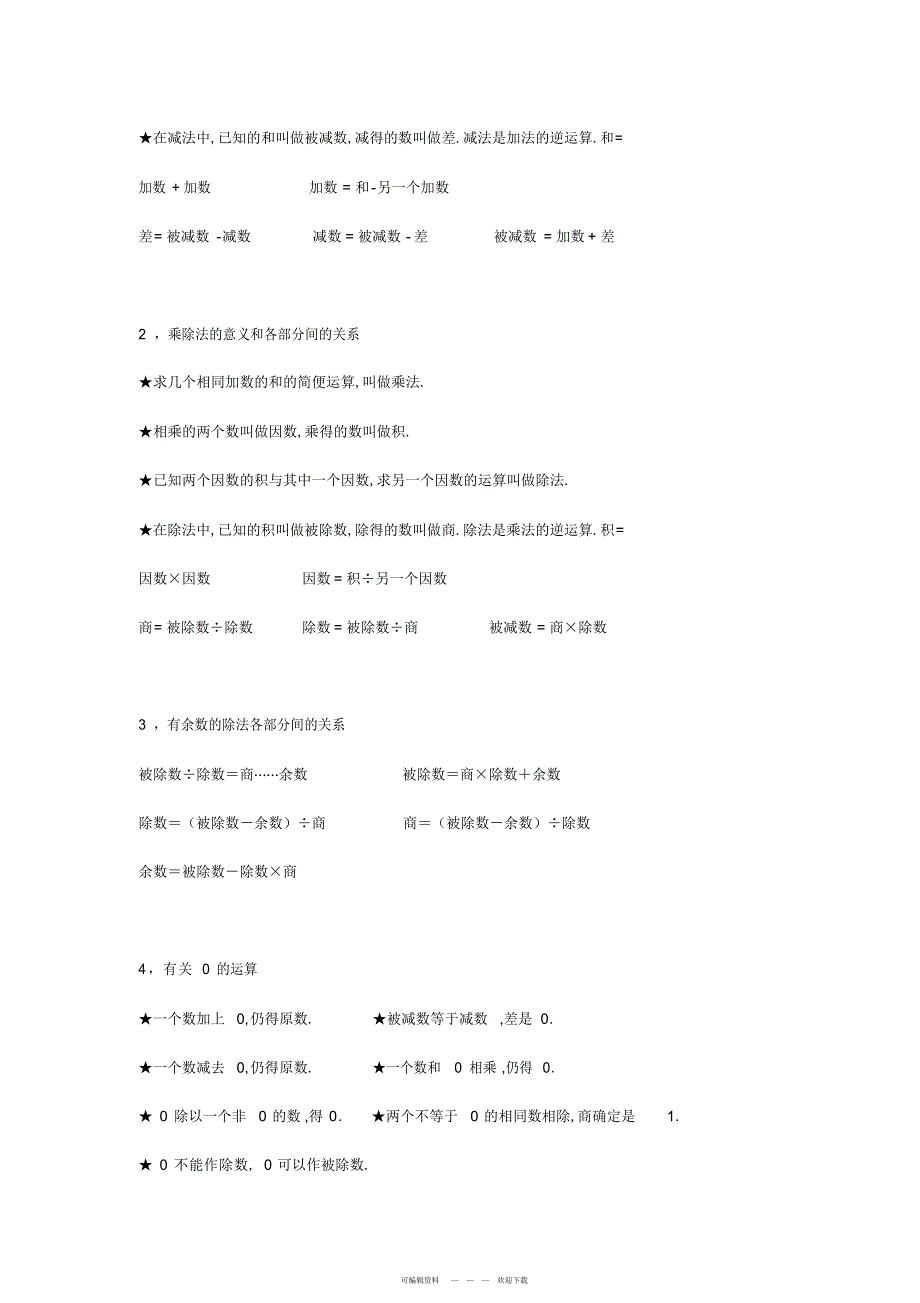 2022年人教版数学四年级下册知识点精编_第2页