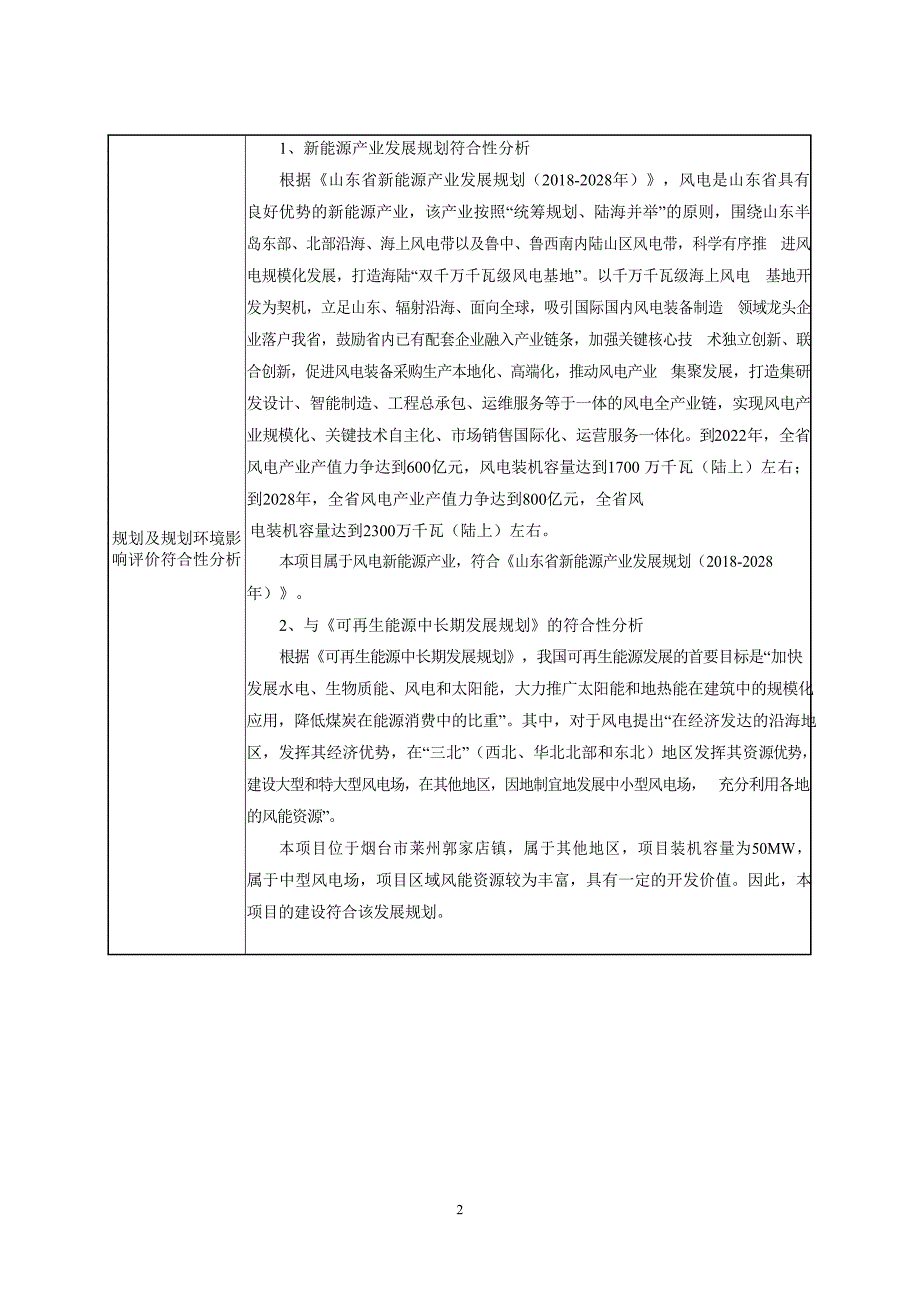 华电莱州马山风电场50MW工程项目环境影响报告表_第3页