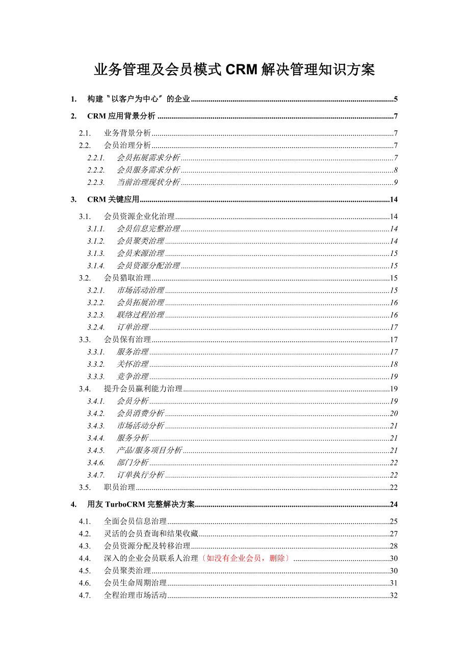 业务管理及会员模式CRM解决管理知识方案_第1页