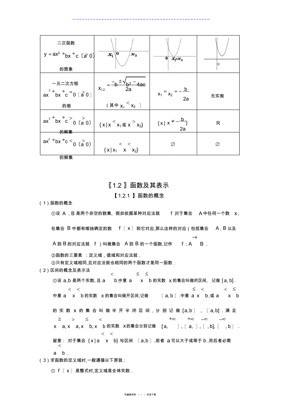 2022年人教版数学必修1复习知识点归纳_第3页