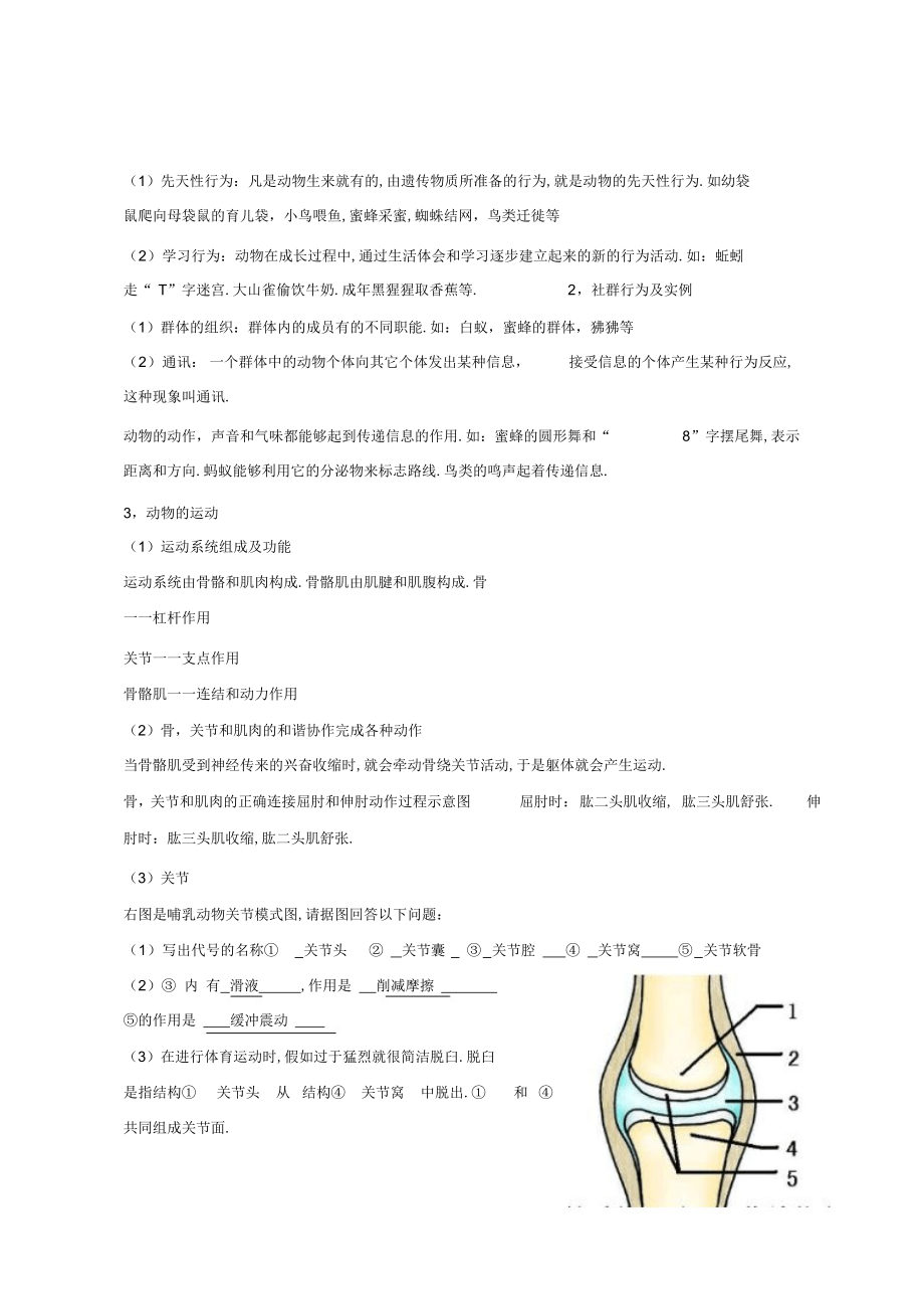 2022年八年级上册生物复习计划_第4页