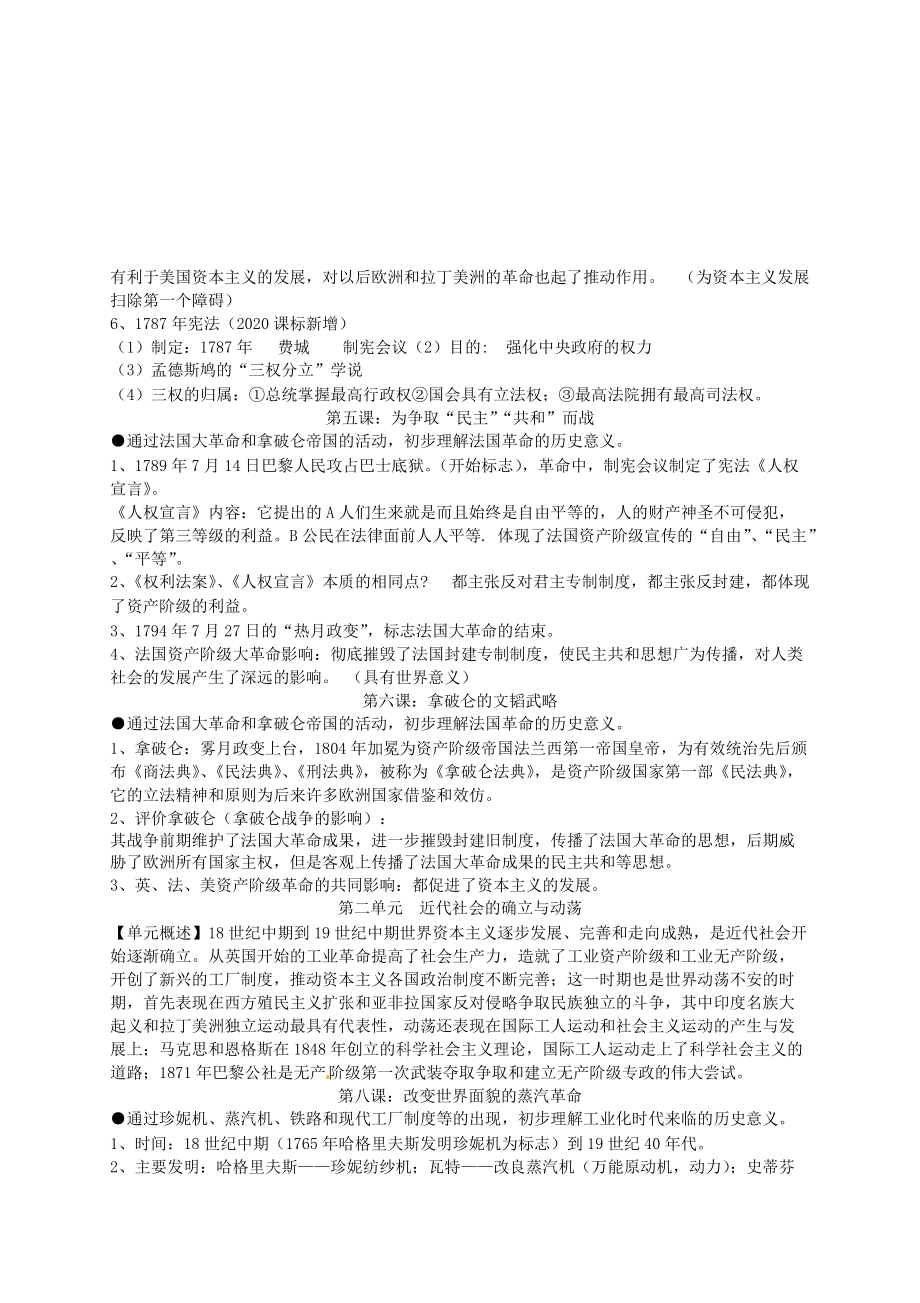 《江苏省东海县南辰中学九年级历史上册 考点背诵 北师大版》_第3页