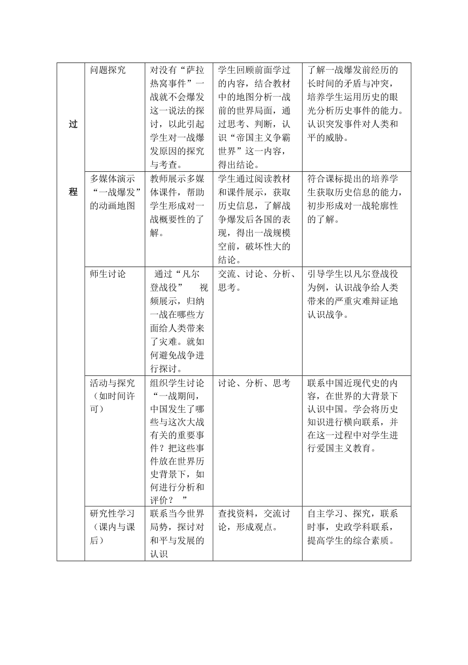 《九年级历史上册 第一次世界大战教学设计 人教新课标版（通用）》_第3页