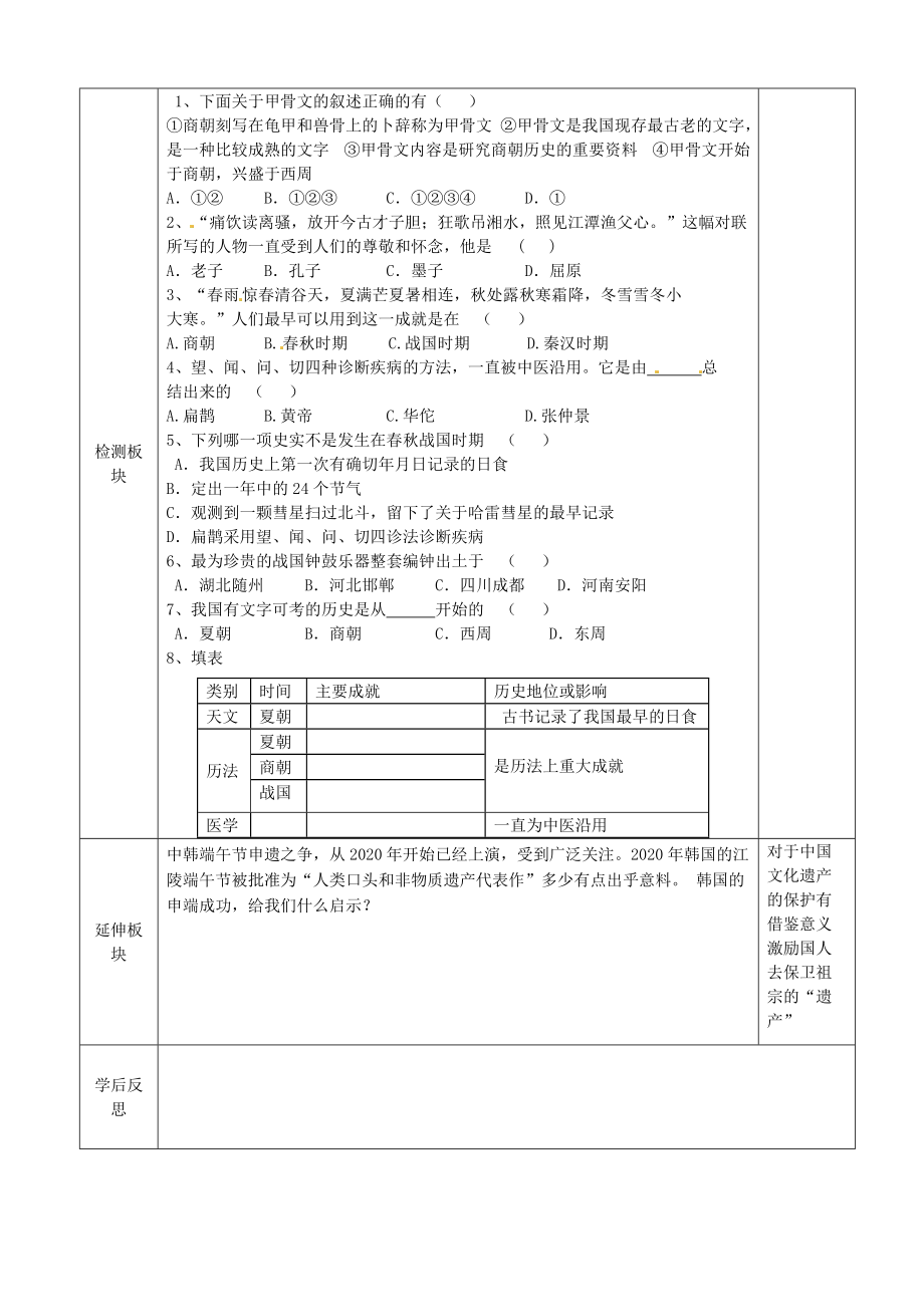 《江苏省徐州市中小学教学研究室七年级历史上册 第8课 中华文化的勃兴（一）导学案 新人教版》_第2页